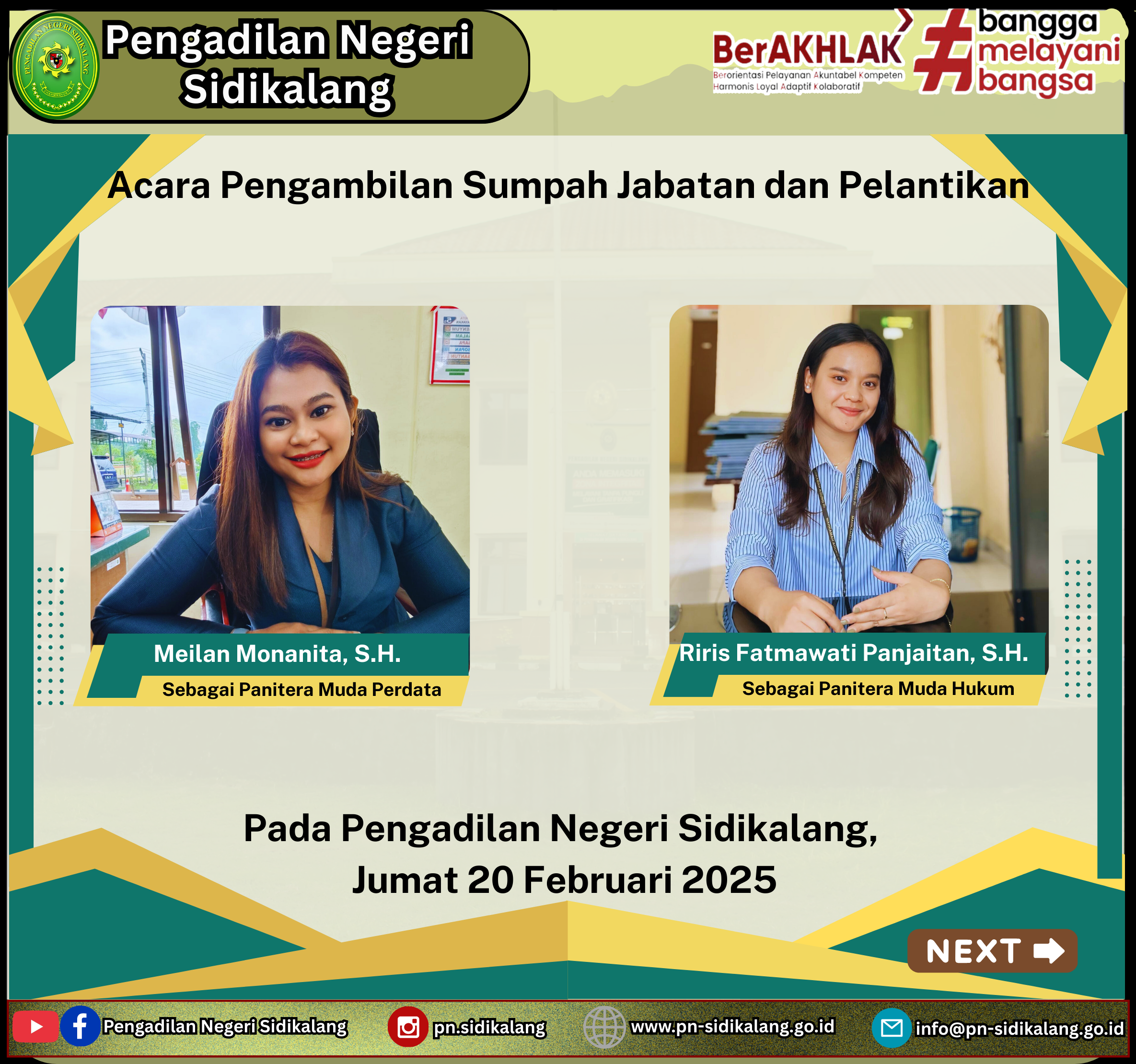 Pengadilan Negeri Sidikalang Gelar Pengambilan Sumpah Jabatan dan Pelantikan